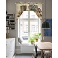 thumbnail image 4 of Vintage Farmhouse Swag Valances for Windows, Small Curtains Drapes, Retro Country Boots Flowers Leaf Book Kitchen Window Curtains Over Sink Window Treatment Valance for Bedroom/Bathroom 56"x36", 4 of 5