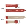 thumbnail image 2 of Uxcell Leather Watch Band 18mm Embossed Pattern Watch Strap Replacement with Spring Bars Red, 2 of 6