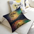 thumbnail image 5 of Full moon lake stars Linen toss pillowcase Decoration pillowcase Gift preferred 18x18" Cushion cover 2 set Sofa pillowcase Sofa bedroom living room car, 5 of 7