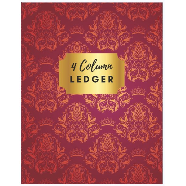 General Expense Accounting Ledger Notebook 4 Column Ledger Luxury Red
