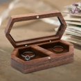 thumbnail image 3 of Cajas de Joyería Portátile Caja Organizadora de Anillos Dobles con Tapa Coleccionables Caja de Anillos de d Anillos de Compro Marrón Yotijar Vitrina de joyería, 3 of 9