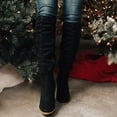 thumbnail image 6 of hopeusnice Women's Suede Over The Knee Boots Block Heel Side Zipper Chunky Heel Knee High Boots Fall Winter Warm Comfortable Boots Black 41, 6 of 6