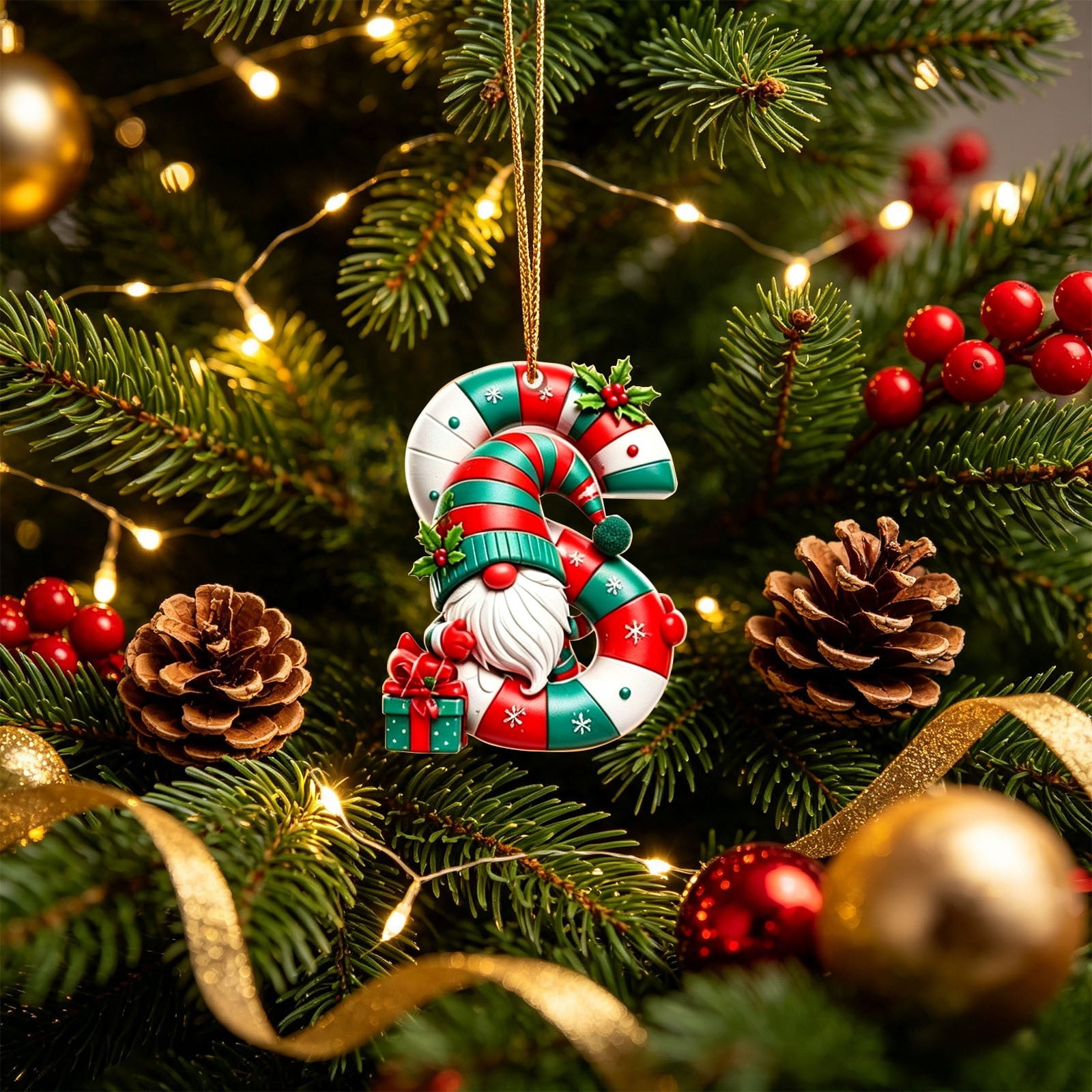 2D Flat Letter S Christmas Tree Pendant Plastic Personalized Letter Hanging Ornament Customizable Alphabet Decor for Xmas Tree Wreath Gift Tag Holiday Embellishment