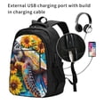 thumbnail image 2 of Fotbe Sunflower Turtle Mochila con Estampado y Puerto USB para Hombre y Mujer, Mochila Antirrobo, Mochila de Viaje, Mochila Escolar, Mochila Universitaria, 2 of 7