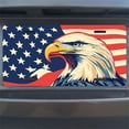 thumbnail image 7 of License Plate, Eagle Profile with American Flag Decorative Front,Personalized Stainless Steel License Plate Cover For Men Women,12.2" X 6.2", 7 of 7