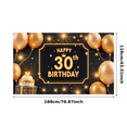 thumbnail image 3 of Yatrandify Golden Theme Birthday Party Banner Gold Balloons Happy Birthday Cake for Milestone Celebration Adult Party Indoor Decoration, 3 of 7