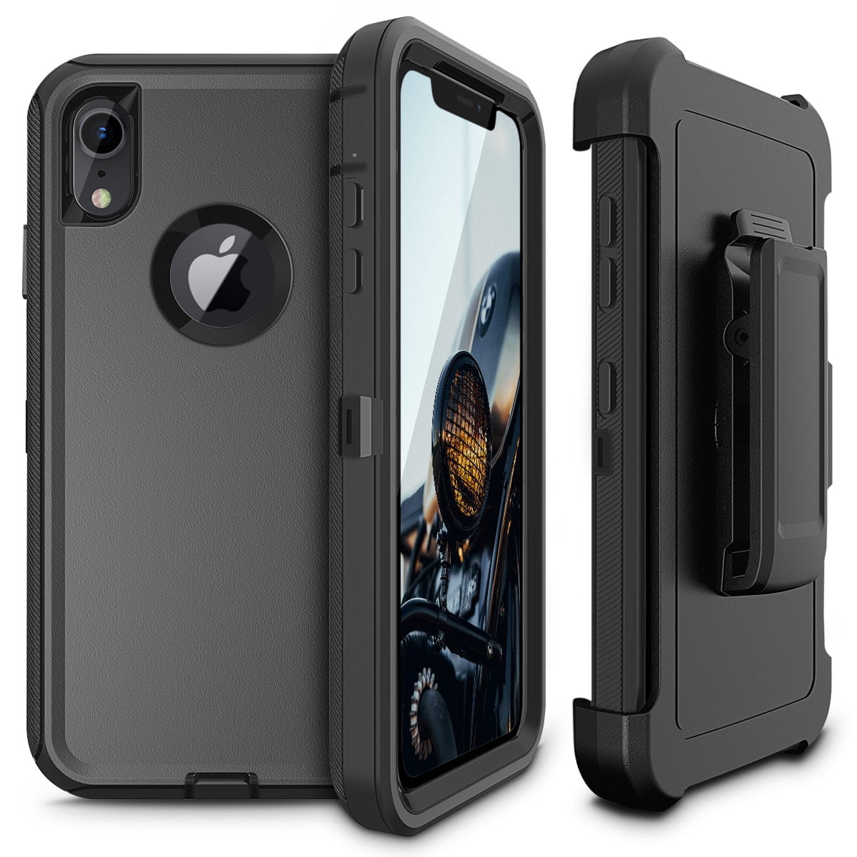 iPhone XR Case, Cellularvilla Hybrid Dual Layer Heavy Duty Belt Clip