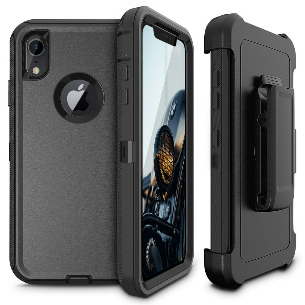 iPhone XR Case, Cellularvilla Hybrid Dual Layer Heavy Duty Belt Clip