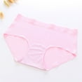 thumbnail image 2 of HVOBTTY Women's High Waisted Seamless Underwear Seamless Fabric Breathable Soft Stretch Daily Brief Panties Pink, L, 2 of 5