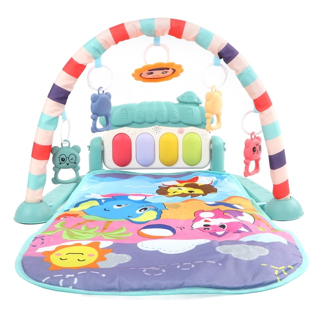 Tapete de Juegos para Bebés, Tapete de Juegos para Gimnasio para Bebés, Tapete para el Tiempo Boca Abajo, Tapete de Juego Acolchado para Patadas y Juegos de Bebés, Tapete de