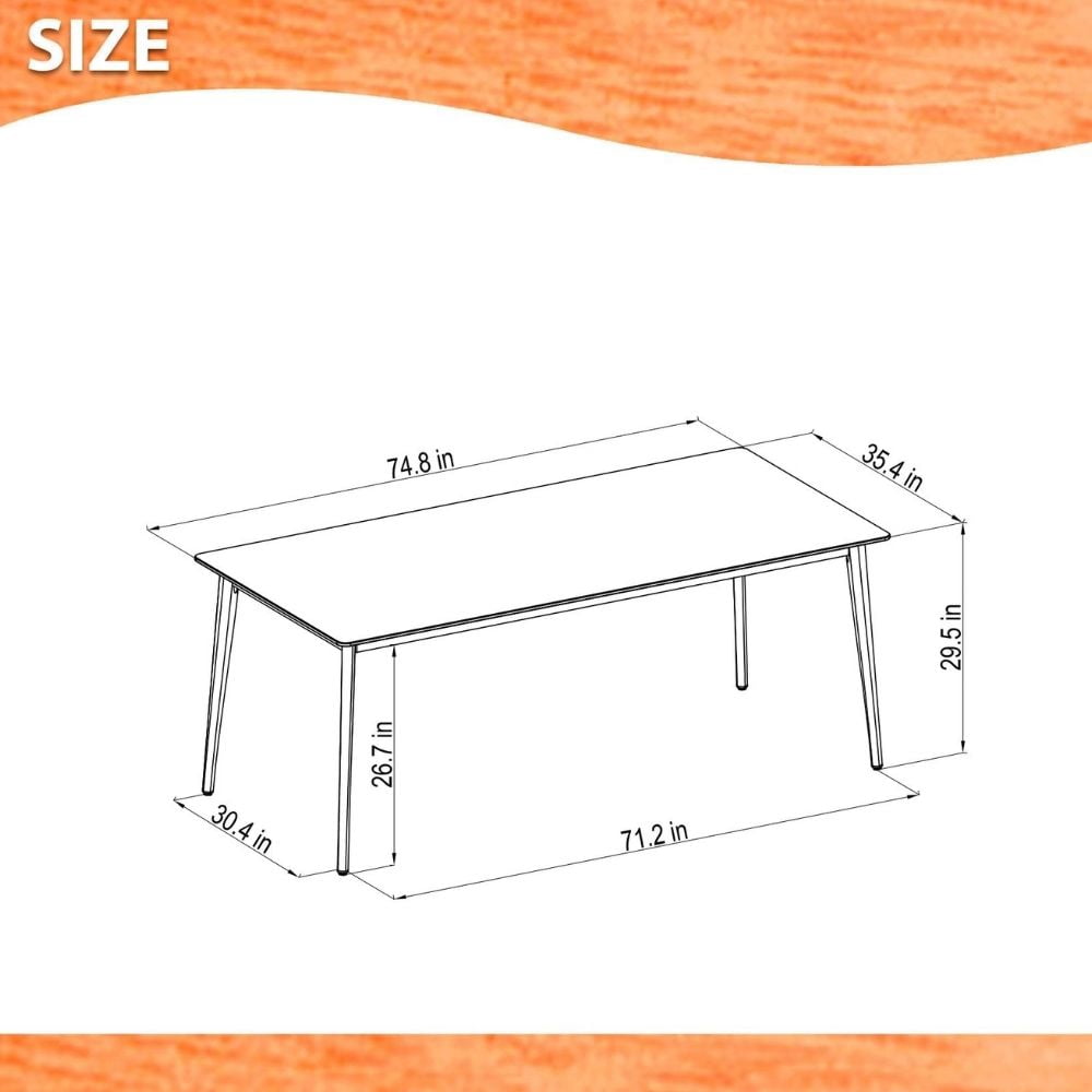 Midtown Concept Barrow 9-Piece Indoor Rectangular Dining Table Set | Eucalyptus Wood | Ideal for Indoors