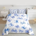 thumbnail image 2 of Feelyou Cartoon Cute Bow Full Size Comforter Sets for Kid, Princess Ribbon Bedding Comforter Set, Kawaii Blue Bowknot Reversible Bedding Sets, Luxury Bedroom Decor, 3 Pieces, 2 of 8