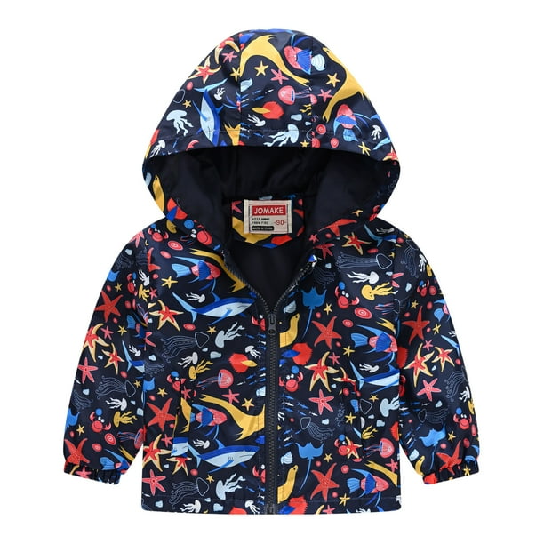 Gibobby Chaqueta de invierno para niñosChaquetas informales para niños pequeños y niñas con estampado de dibujos animados, abrigos con capucha y cremalle(Amarillo, 2-3 Años)