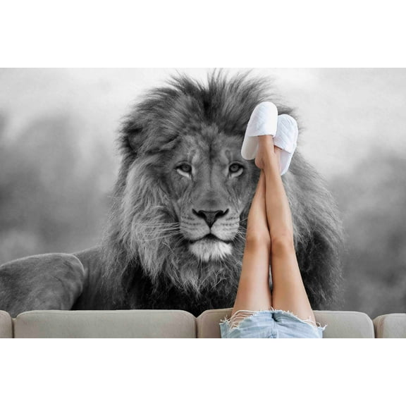 Lion Rugs, Wild Lion Rugs, Wildlife Rugs, Animal Rugs, Salon Rug, Round Rug, Bedroom Rug, Cool Rug, Anti-Slip Carpet, Classic Rug, 2.6'x4' - 80x120 cm