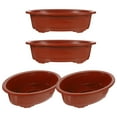 thumbnail image 6 of SWETRACE 4pcs Bonsai Pots Decorative Flower Containers With Drainage For Home Office Balcony For Succulents And Plants, 6 of 8
