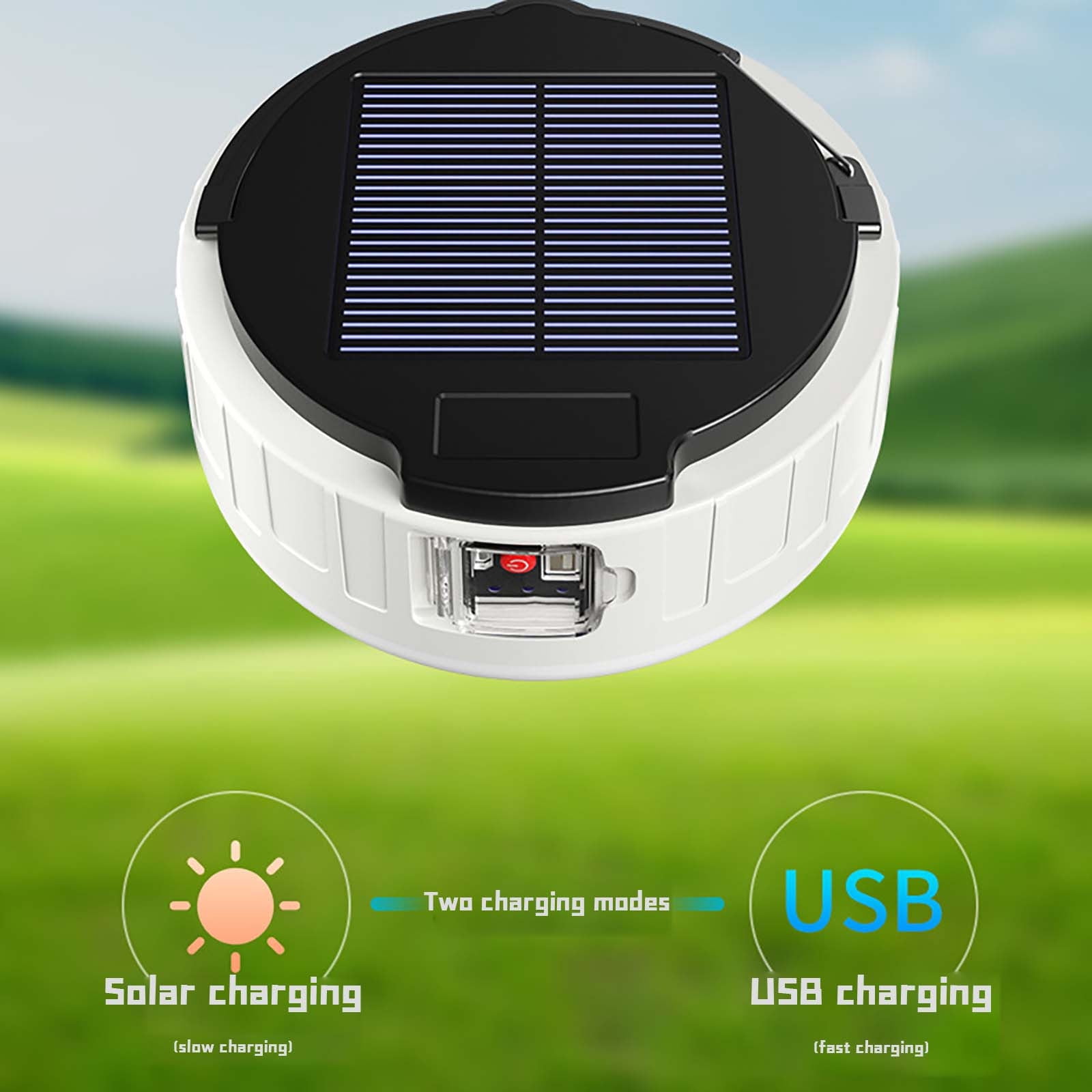 USB Solar Camping Light Remote Tent Light 1 Pack - 3000LM Portable LED Rechargeable Camping Lantern Hanging Waterproof Emergency Light for Camping, Hiking, Power Failure, Hurricane