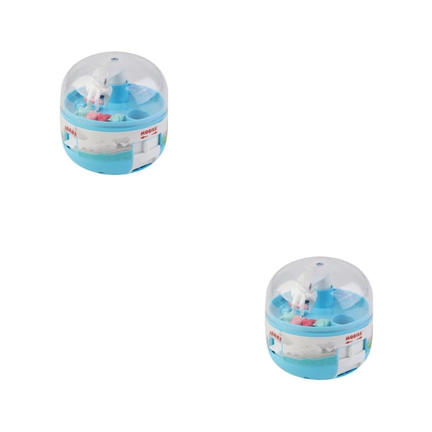 Bewildely mini garra máquina portátil interactivo desmontable niños juguete animal agarrar máquinas regalo de navidad juguete azul Azul 2piezas