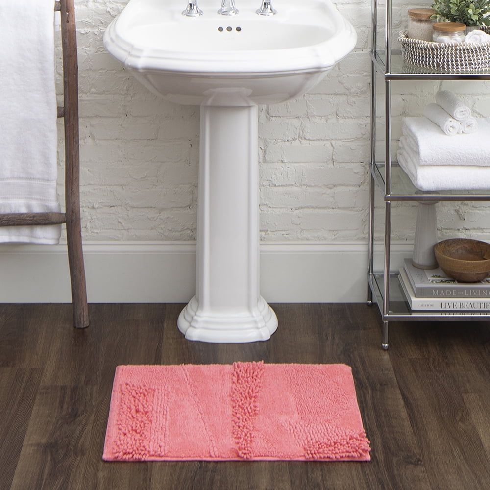 Mohawk Home Composition Cotton Bath Mat, Fiesta Hot Pink, 1' 5" x 2'
