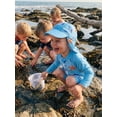 thumbnail image 3 of BemeyourBBs 2pcs Toddler Baby Boys One Pieces Swimsuit with Sun Hat Infant Boy Bathing Suit Long Sleeve Starfish Lobster Print Upper Zipper Rash Guard Swimwear Summer Beachwear, 3 of 9