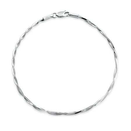 9 Inch Ankle Bracelet Simple Twisted Box Chain Anklet For Women Charm Ankle Bracelet For Women 925 Sterling Silver 9 Inch ()