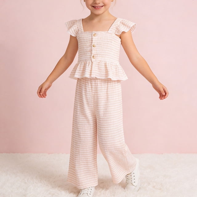 Conjuntos de blusas de cuello redondo para niños, de verano, de color liso, cómodas, de manga corta y cuello redondo, de poliéster.