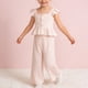 thumbnail image 2 of Vestido de Verano de Manga Corta para Niñas Color Sólido Cuello Redondo Top Y Pantalones Cortos Set, Suave Transpirable Poliéster Vestido Casual para Niños Juego Diario, 2 of 8