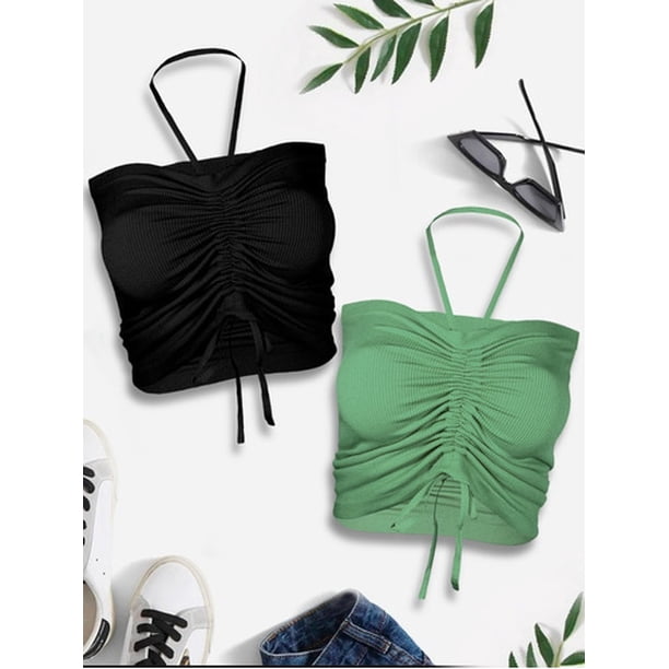 Pack 2 Blusas De Mujer Crop Tops Dama Canalé Blusas Mayoreo LOLE Crop Top