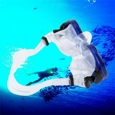 Panoramic Dry Snorkel Set Diving Snorkeling Mask, Snorkel Glasses Set, Semi-dry Pipe Head Design Snorkel Combo Swimming Set, Tempered Glass Mask, Reduce Pressure Snorkeling Set for Summer Underwater Activities ()