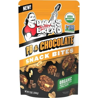 Dave's Killer Bread PB & Chocolate Organic Snack Bites, Organic Snacks, 7.2 oz ( Pack of 2 )