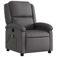 thumbnail image 3 of vidaXL Massage Recliner Chair with 6-Point Vibration Massage, Adjustable, Gray Real Leather, 3 of 5