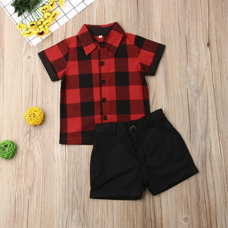 

Toddler Kids Baby Boy Gentleman Shirt Tops+Pants Shorts Clothes Outfits