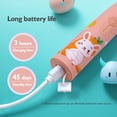 thumbnail image 4 of Cepillo de dientes eléctrico para niños, cepillo de dientes sónico para el cuidado bucal, limpiador de dientes ultrasónico suave con dibujos animados para niños, resistente al agua IPX6, 4 modos, USB, 4 of 5