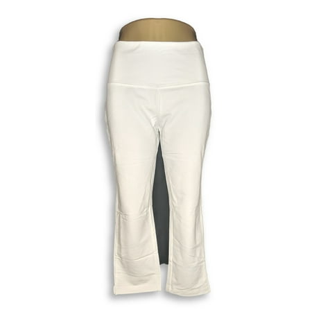 Belle by Kim Gravel Leggings Sz S Knit Pull-On Crop White A28897