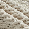 thumbnail image 5 of Carriediosa Chunky Knit Throw Blanket Handmade Soft Throws for Couch Sofa Bed, 60" x 80" Cream White, 5 of 8