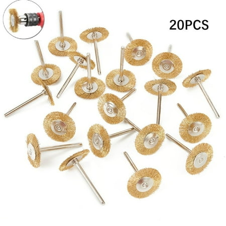 

20PCS 3.175*25mm Brass Wire Wheel Brushes Polishing Tool For Grinder Accessory