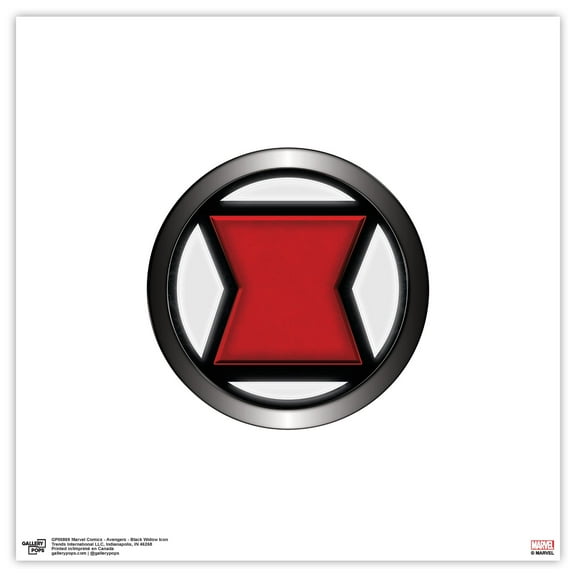Gallery Pops Marvel Comics Avengers - Black Widow Icon Wall Art, Unframed Version, 12" x 12"