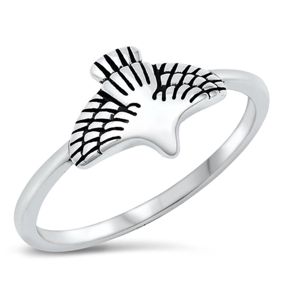 Soaring Eagle Bird Raptor Ring .925 Sterling Silver Band Jewelry Female Male Unisex Size 6
