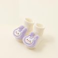 thumbnail image 2 of ZACPNCV Toddler Baby Floor Socks Animals Looped Knitted Socks Solid Color Cotton No Slip and Insulation Walking Socks Purple 0-1 Years, 2 of 7