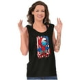 thumbnail image 4 of Smurf Skateboarder American Flag Tank Top T Shirts Men Women Brisco Brands S, 4 of 6