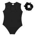 thumbnail image 4 of YONGHS Kids Girls Sleeveless Rhinestones Gymnastics Leotards with Headwear Biketard Dance Outfits Black 6, 4 of 5