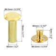 thumbnail image 2 of 100 Conjuntos de Tornillos Chicago, M5x18mm Tornillo de Poste de Unión Phillips de Latón para Cuero, Dorado, 2 of 7