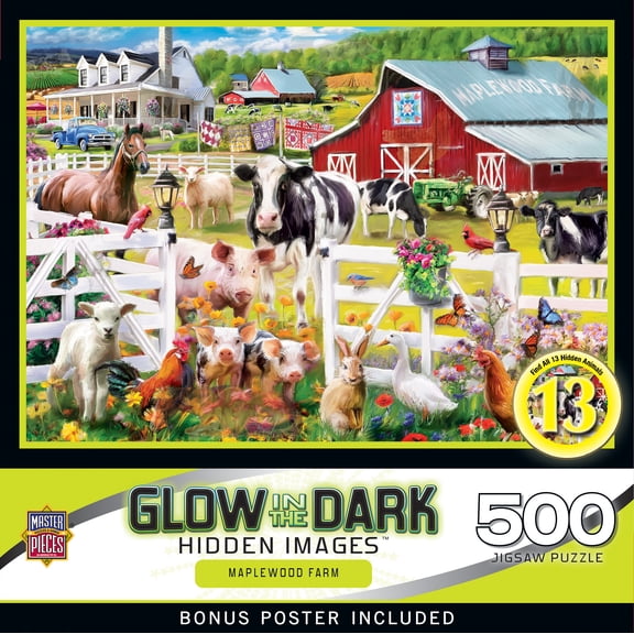 Hidden Images Glow In The Dark - Maplewood Farm 500 Piece Puzzle