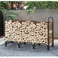 thumbnail image 5 of Heavy Duty Indoor Outdoor Log Holder & Black & 8ft Firewood Storage Log Rack with Cover, 5 of 6