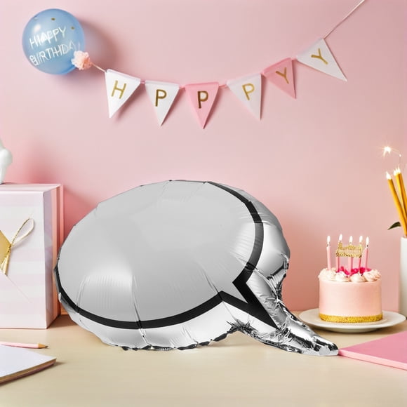 LIFKOME 10 Pcs Ballons en Aluminium Blanc Style Bulle de Discours pour Décoration de Mariage Anniversaire Fiançailles