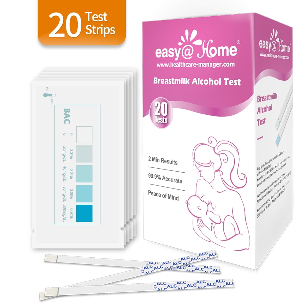 EasyHome 20 Breastmilk Alcohol Test Strips, Nursing Milk Testing, EBA