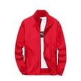 thumbnail image 3 of Men's Summer Light Solid Color Outdoor Loose Large Size Sun Protective Clothing Windbreaker Jacket for Outdoor Activities, Seasonal Transitions, and Daily Wear,Red,L, 3 of 8