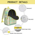 thumbnail image 4 of Blue and Gray Plaid Backpack, Compact Travel Companion with Adjustable Shoulder Support, 4 of 5