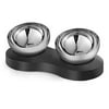 KANCHOU Elevated Cat Bowls for Food and Water 23 OZ Capacity 20°Tilted Stainless Steel cat Bowls for Small Size Dog and Puppy or cat Dishes Indoor (Double Bowl)
