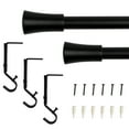 thumbnail image 5 of Lumi 48.8" Metal 0.75" Single Curtain Rod, Black, 5 of 5