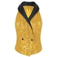thumbnail image 3 of Zaldita Women's Sequins Blazer Vest Sleeveless Sparkle Jacket Waistcoat Halter Neck Vest for Cocktail Party Gold M, 3 of 7